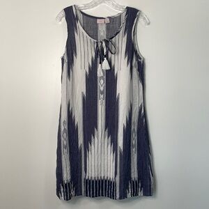St. Tropez West Boho Aztec Linen Dress